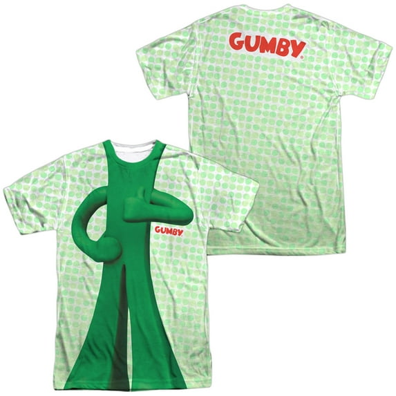 Gumby Gumb Me Sub Unisex Adult Sublimated Costume T Shirt (Front/Back), Small Multicolor