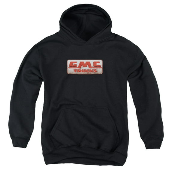 Trevco GMC104-YFTH-3 GMC & Beat Up 1959 Logo-Youth Pull-Over Hoodie, Black - Large