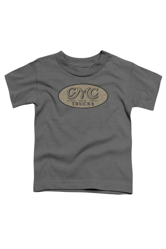GMC103-TT-1 GMC & Vintage Oval Logo-Short Sleeve Toddler T-Shirt, Charcoal - Small - 2 Toddler