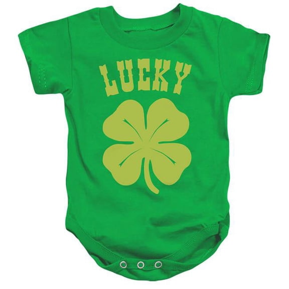 Trevco GS1506-SS-2 Lucky Shamrock-Infant Snapsuit, Kelly Green - Medium - 12 Months