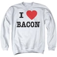 thumbnail image 1 of Trevco  GSA1024-AS-6 I Heart Bacon - Adult Crewneck Sweatshirt, White - 3X, 1 of 1