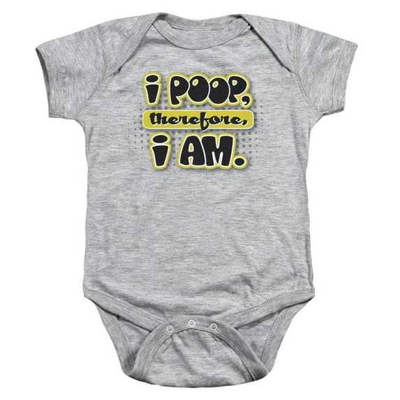 Trevco GSA1090B-SS-3 I Am Poopy-Infant Snapsuit, Athletic Heather - Large - 18 Months