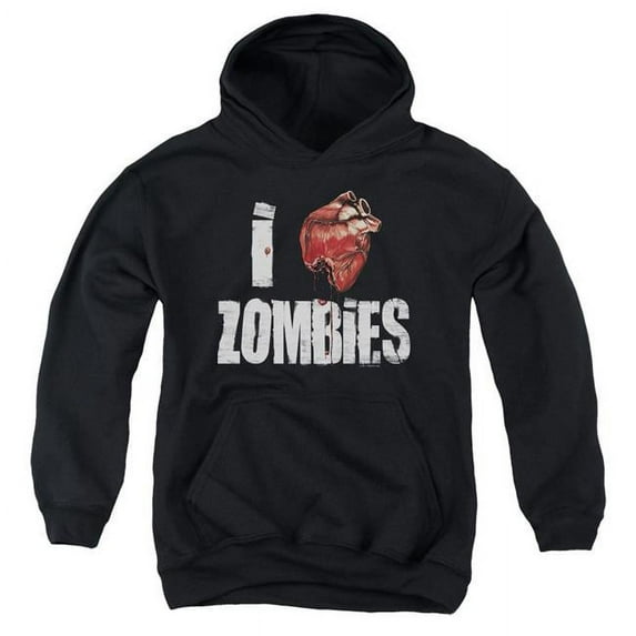 Trevco GSA1142-YFTH-2 I Bloody Heart Zobmies-Youth Pull-Over Hoodie, Black - Medium