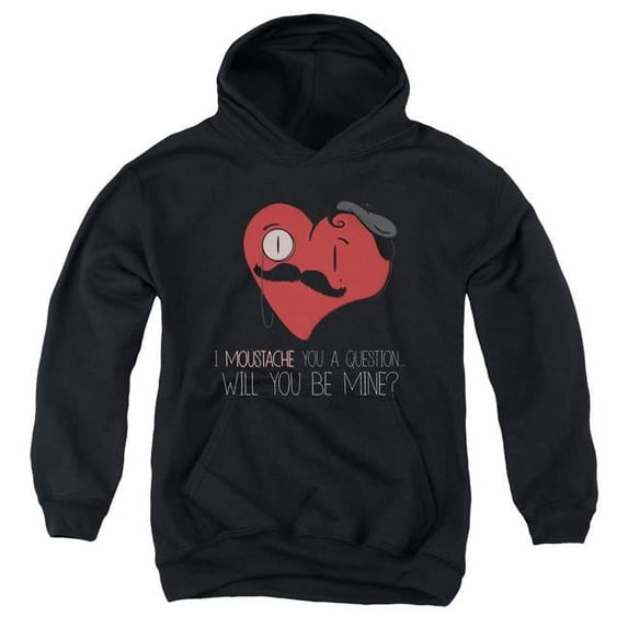 Trevco GSA1234-YFTH-2 Popping The Question-Youth Pull-Over Hoodie, Black - Medium