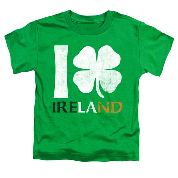 Trevco GSA1245-TT-1 I Love Ireland-Short Sleeve Toddler T-Shirt, Kelly Green - Small - 2 Toddler