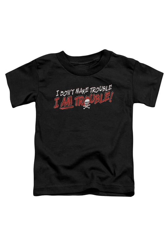 GSY123-TT-1 I Am Trouble-Short Sleeve Toddler T-Shirt, Black - Small - 2 Toddler