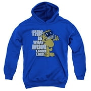 TREVCO GAR492-YFTH-1 Garfield & Awesome-Youth Pull-Over Hoodie, Royal Blue - Small