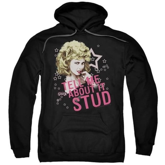 Trevco Grease-Tell Me About It Stud Adult Pull-Over Hoodie - Black - Medium