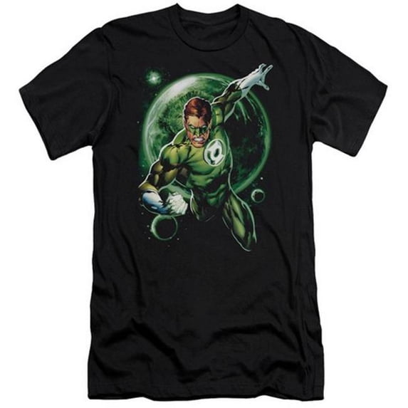 Green Lantern DC Comics Green Galaxy Glow Space Backdrop Adult Slim T-Shirt