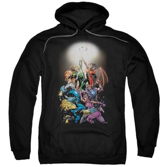 Trevco Green Lantern-Gl New Guardians No.1 - Adult Pull-Over Hoodie - Black- Small