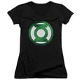 thumbnail image 1 of Trevco Green Lantern-Green Chrome Logo Junior V-Neck Tee, Black - Large, 1 of 1