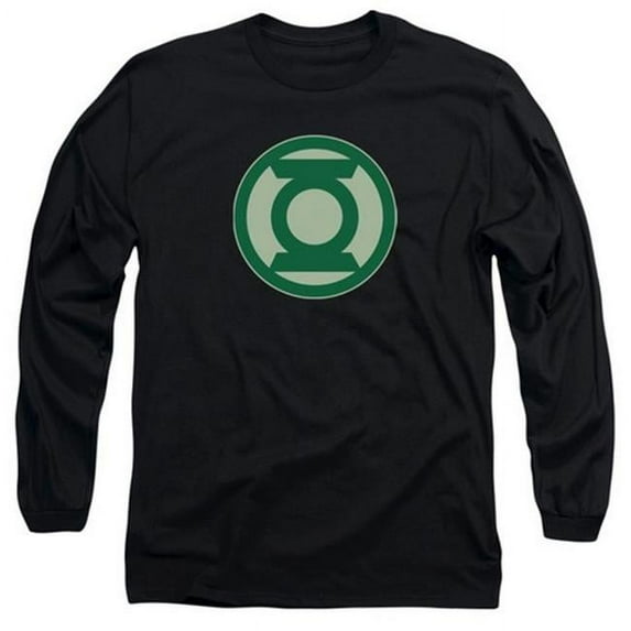 Trevco Green Lantern-Green Symbol Long Sleeve Adult 18-1 Tee, Black - XL