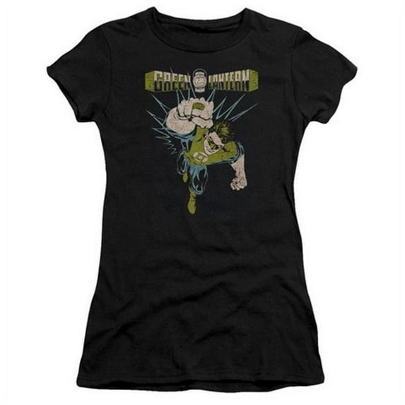 Green Lantern DC Comics Powerful Ring Punch Distressed Vintage Jrs Sheer T-Shirt