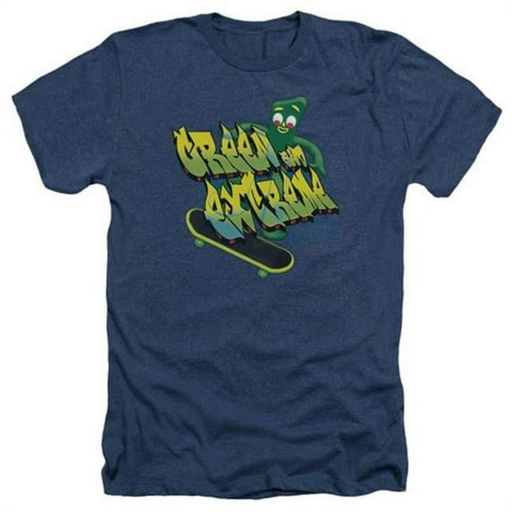 Gumby Green Clay Character Green And Extreme Adult Heather T-Shirt Tee