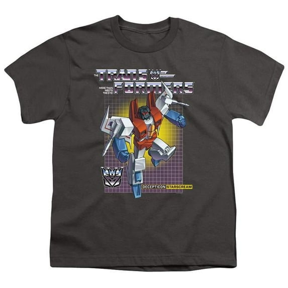 Trevco HBRO122-YT-1 Transformers & Starscream Print Youth Long Sleeve T-Shirt, Charcoal - Small