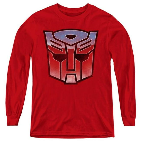 Trevco HBRO127B-YL-4 Transformers & Vintage Autobot Logo-Youth Long Sleeve T-Shirt, Red - Extra Large