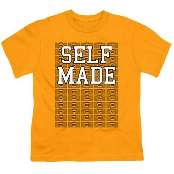 Trevco HBRO130-YT-1 Monopoly & Self Made 18 by 1 Youth Long Sleeve T-Shirt, Gold - Small