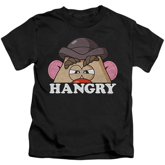 Trevco HBRO165-KT-2 Mr Potato Head & Hangry-Short Sleeve Juvenile 18-1 T-Shirt, Black - Medium 5-6