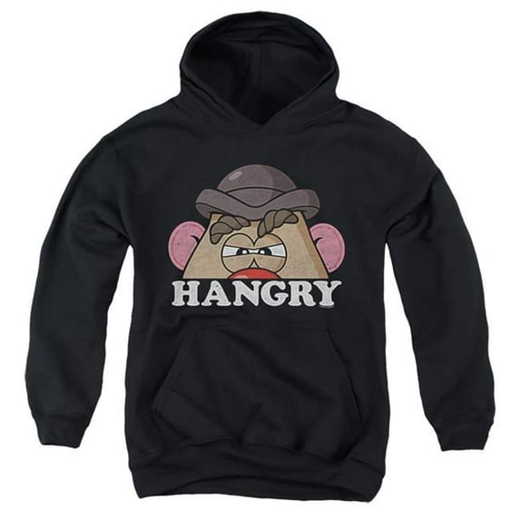 Trevco HBRO165-YFTH-2 Mr Potato Head & Hangry-Youth Pull-Over Hoodie, Black - Medium