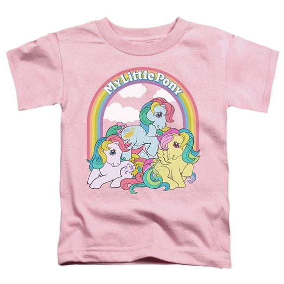 Trevco HBRO207-TT-1 My Little Pony Retro & Under the Rainbow-Short Sleeve Toddler Tee, Pink - Small 2T