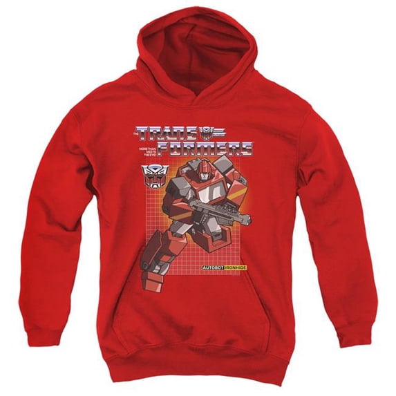 Trevco HBRO216-YFTH-2 Transformers & Ironhide-Youth Pull-Over Hoodie, Red - Medium