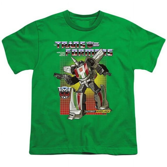Trevco HBRO219-YT-4 Transformers & Wheeljack-Short Sleeve Youth 18-1 T-Shirt, Kelly Green - Extra Large