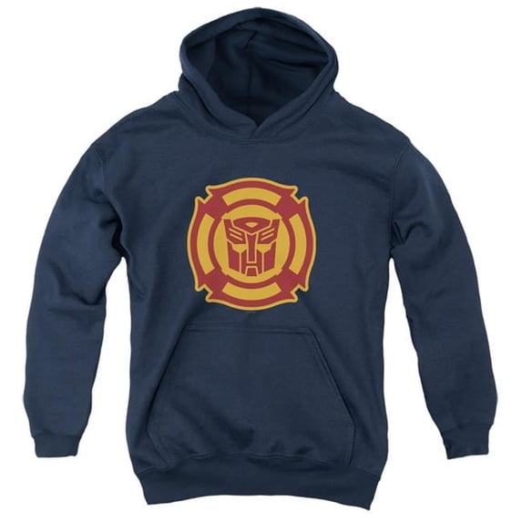 Trevco HBRO245-YFTH-1 Transformers & Rescue Bots Logo-Youth Pull-Over Hoodie, Navy - Small