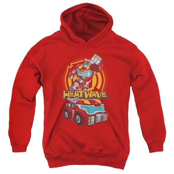 Trevco HBRO272-YFTH-3 Transformers & Heatwave-Youth Pull-Over Hoodie, Red - Large