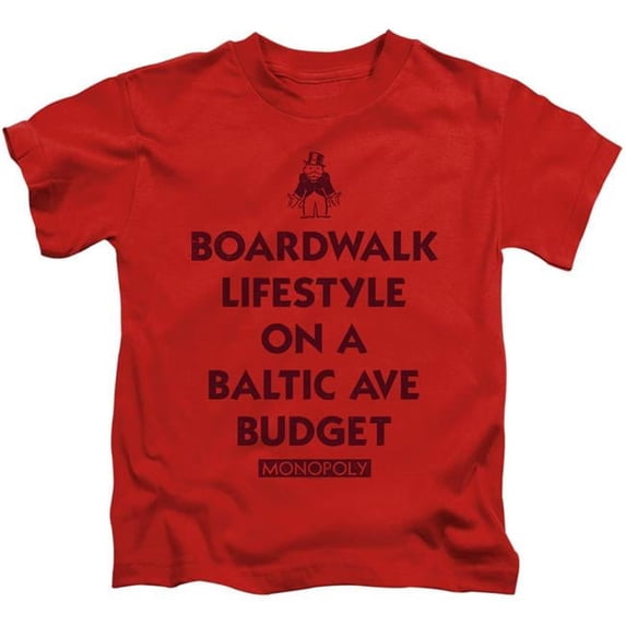 Trevco HBRO306B-KT-1 Monopoly & Lifestyle Vs Budget-Short Sleeve Juvenile 18-1 T-Shirt, Red - Small 4