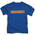 thumbnail image 1 of Trevco  HBRO309-KT-2 Trouble & Logo-Short Sleeve Juvenile 18-1 T-Shirt, Royal Blue - Medium 5-6, 1 of 1