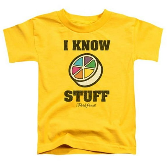 Trevco HBRO327-TT-1 Stretch Armstrong Badge Toddler Short Sleeve T-Shirt - Yellow, Small 2T