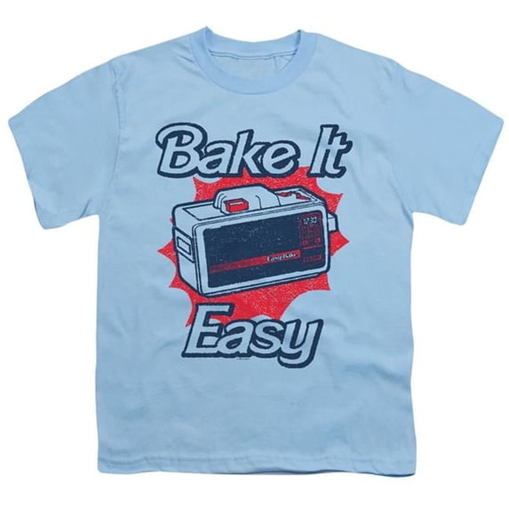 Trevco HBRO435C-YT-1 Easy Bake Oven & Bake It Easy-Short Sleeve 18-1 Youth T-Shirt, Light Blue - Small