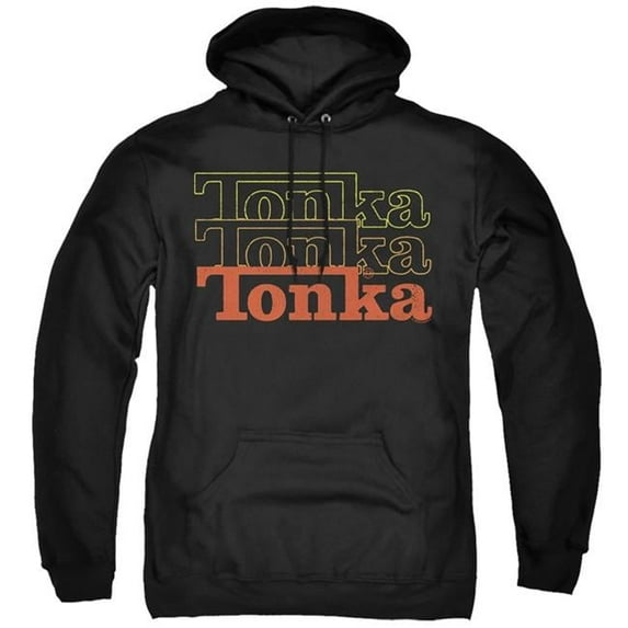 Trevco HBRO445-AFTH-1 Tonka & Fuzzed Repeat-Adult Pull-Over Hoodie, Black - Small