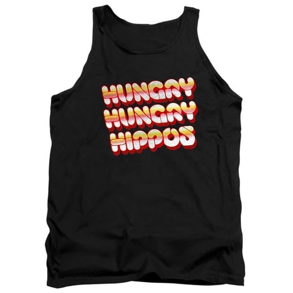 Trevco HBRO453-TK-3 Hungry Hungry Hippos & Hungry Vintage Logo-Adult Tank Top, Black - Large
