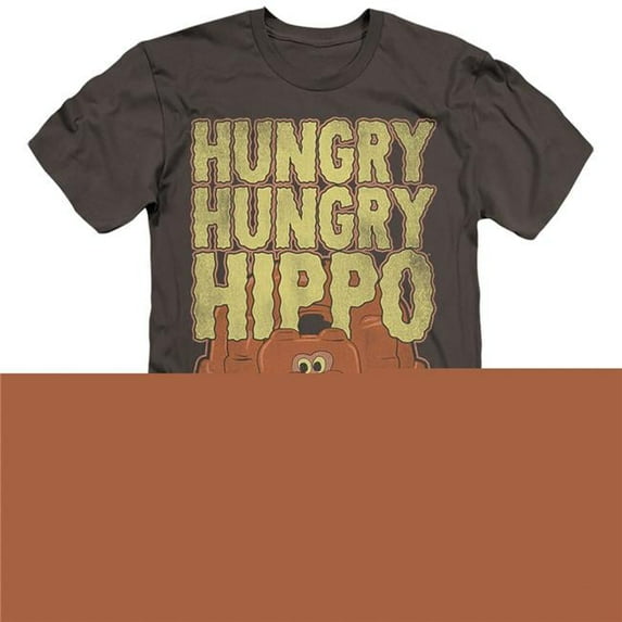 Trevco HBRO456-PSF-4 Hungry Hungry Hippos & Hungry Hungry Hippo-HBO Short Sleeve 30-1 Adult T-Shirt, Charcoal - Extra Large