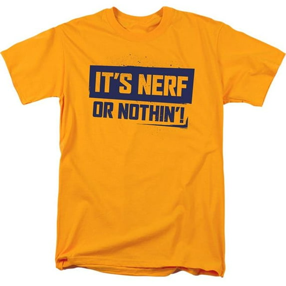 Trevco HBRO471-AT-5 Nerf & Nerf or Nothing-Short Sleeve 18-1 Adult T-Shirt, Gold - 2X