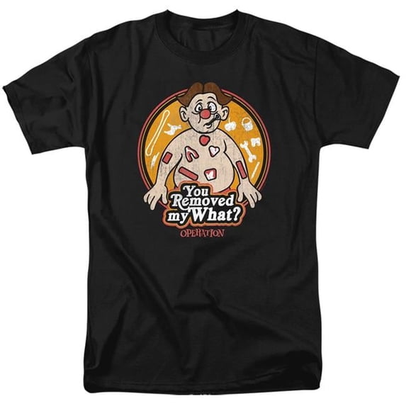 Trevco HBRO482-AT-5 Operation & You Removed My What-Short Sleeve 18-1 Adult T-Shirt, Black - 2X