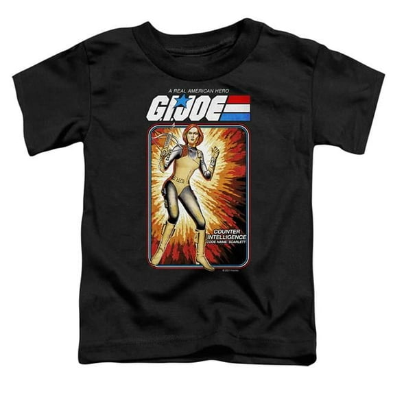 Trevco HBRO915-TT-1 G.I. Joe & Scarlett Card Short Sleeve Toddler T-Shirt, Black - Small 2T