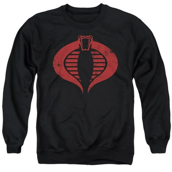 Trevco HBRO922-AS-2 G.I. Joe & Cobra Logo-Adult Crewneck Sweatshirt, Black - Medium