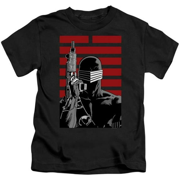Trevco HBRO926-KT-2 G.I. Joe & Snake Eyes Ninja Short Sleeve Juvenile 18-1 T-Shirt, Black - Medium 5-6