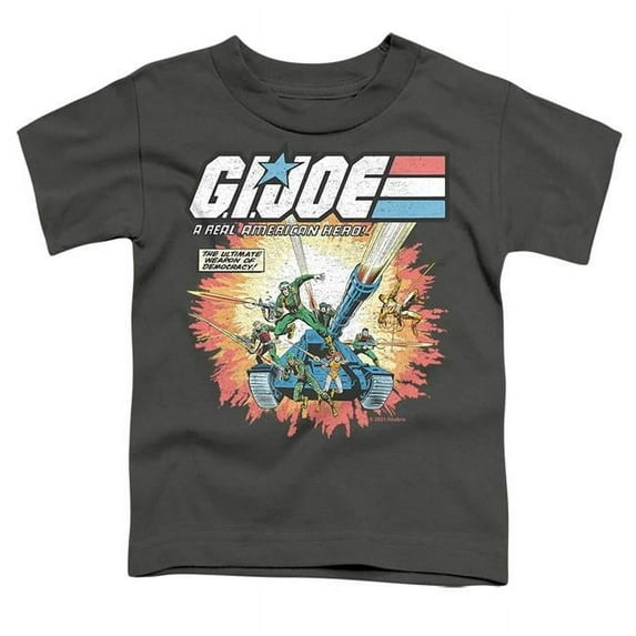 Trevco HBRO927-TT-2 G.I. Joe & Real American Hero Short Sleeve Toddler T-Shirt, Charcoal - Medium 3T