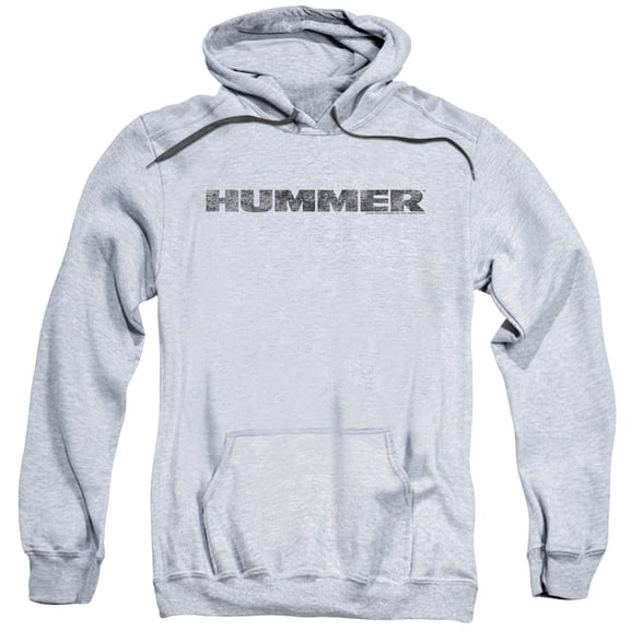 Trevco HMR100-AFTH-3 Hummer & Distressed Hummer Logo-Adult Pull-Over Hoodie, Athletic Heather - Large