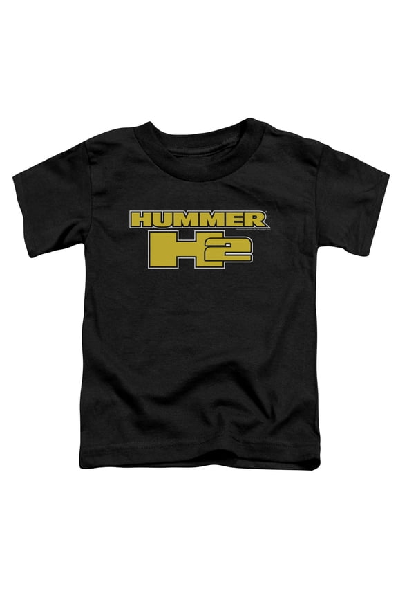 HMR102-TT-1 Hummer H2 Block Logo Short Sleeve Toddler T-Shirt, Black - Small 2T