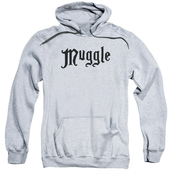 Trevco HP1002F-AFTH-6 Harry Potter & Muggle-Adult Pull-Over Hoodie, Athletic Heather - 3X