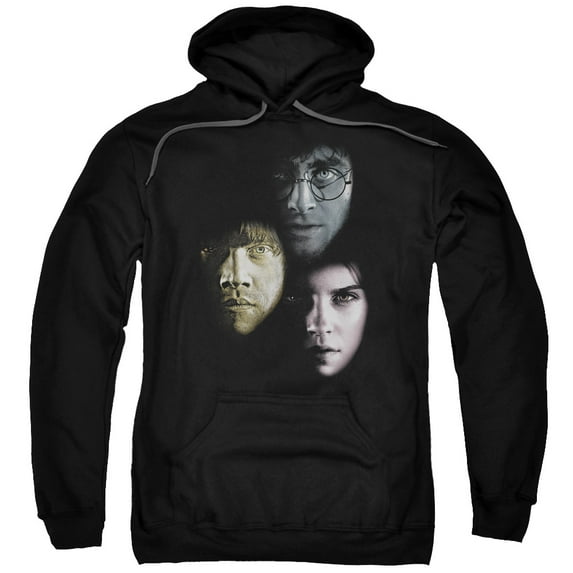 Trevco HP8007-AFTH-2 Harry Potter & Hero Heads Adult Pull Over Hoodie, Black - Medium