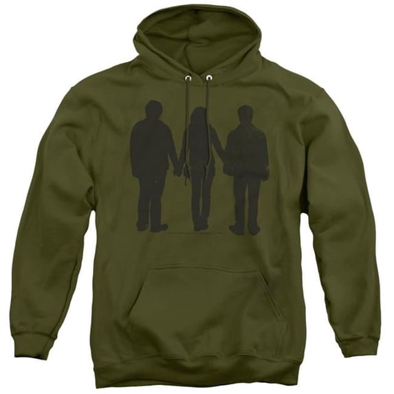 Trevco HP8016-AFTH-1 Harry Potter & Three Stand Alone Adult Pull-Over Hoodie Military Green - Small