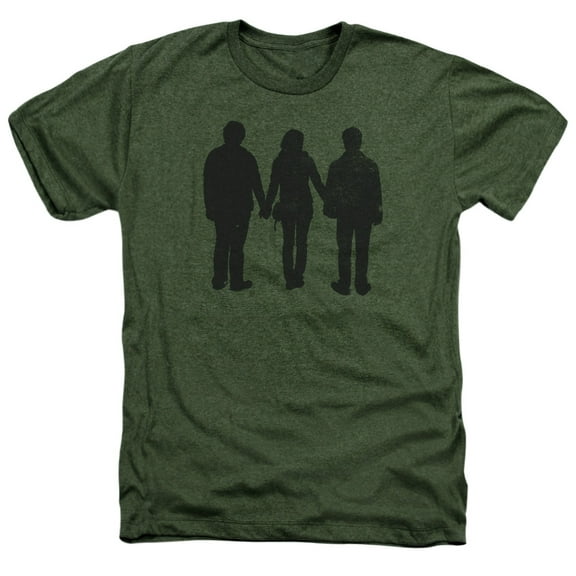 Trevco HP8016-HA-4 Harry Potter & Three Stand Alone Adult Heather T-Shirt, Military Green - Extra Large