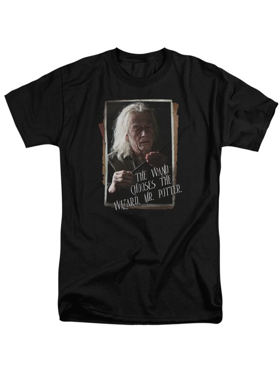 HP8029-ATT-4 Harry Potter & Olivander Short Sleeve Adult Tall 18-1 T-Shirt, Black - Extra Large