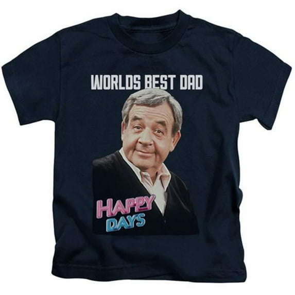 Trevco Happy Days-Best Dad - Short Sleeve Juvenile 18-1 Tee - Navy- Large 7
