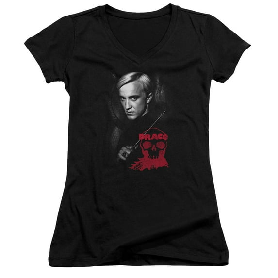 Harry Potter - Draco Portrait - Juniors Cap Sleeve V-Neck Shirt - Small